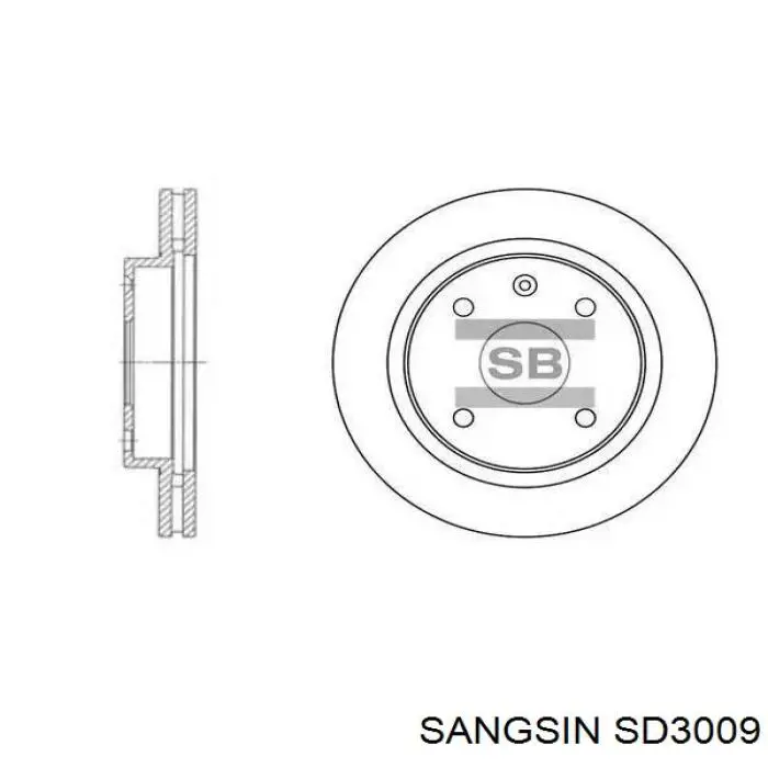 Передние тормозные диски SD3009 Sangsin