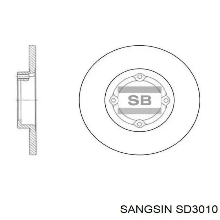 Передние тормозные диски SD3010 Sangsin