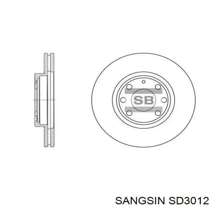 SD3012 Sangsin диск тормозной передний