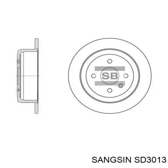 Диск тормозной задний SANGSIN SD3013