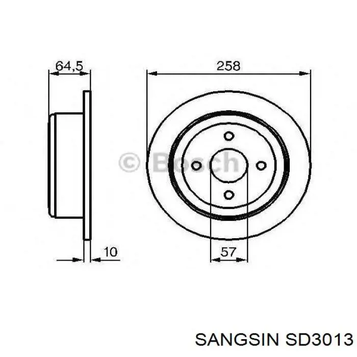 Купить SD3013 Sangsin Диск тормозной задний