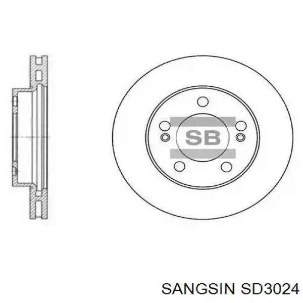 SD3024 Sangsin диск тормозной передний