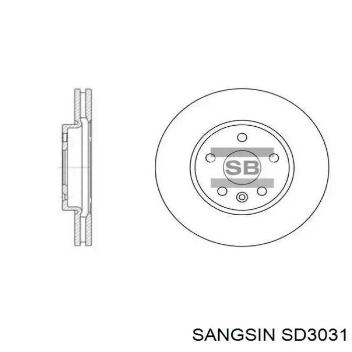 SD3031 Sangsin диск тормозной передний