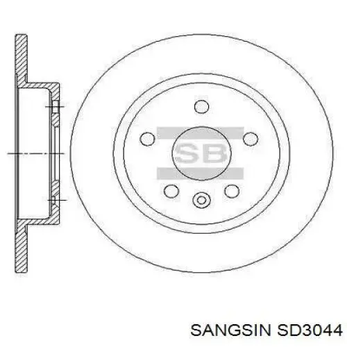 Диск тормозной задний SANGSIN SD3044