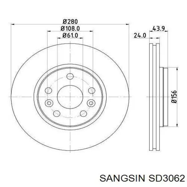 SD3062 Sangsin тормозные диски