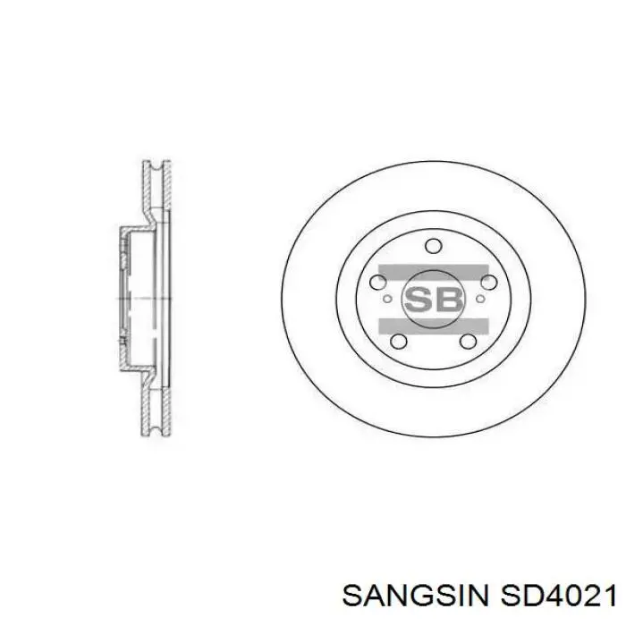 Тормоз дисковый передний Sangsin SD4021 цена, от 36.82 USD