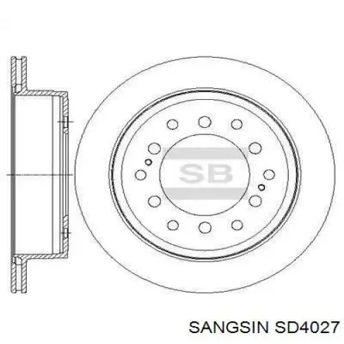 Диск тормозной задний Sangsin SD4027