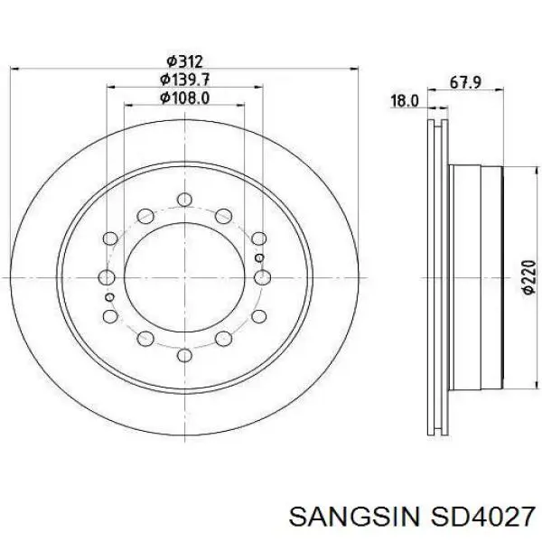SD4027 Sangsin Дисковый тормоз