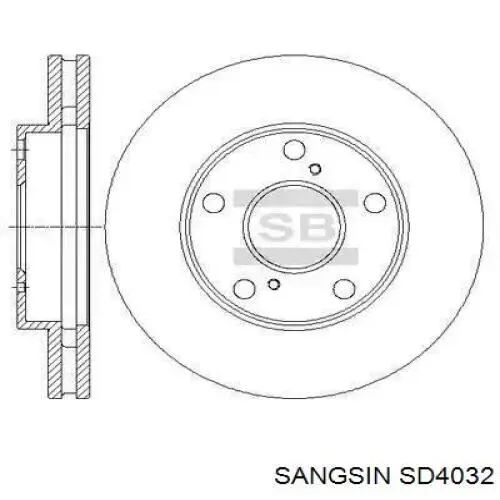 Купить SD4032 Sangsin Диск тормозной задний