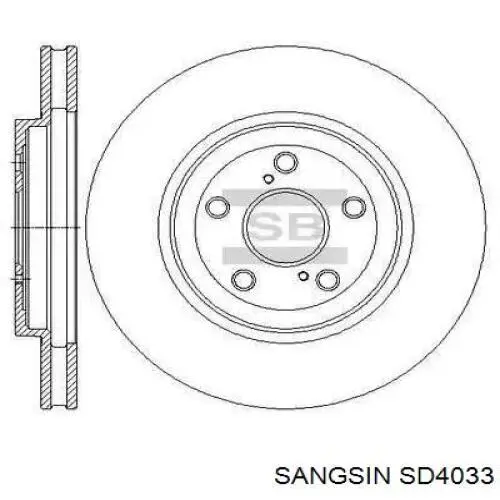 Передние тормозные диски SD4033 Sangsin