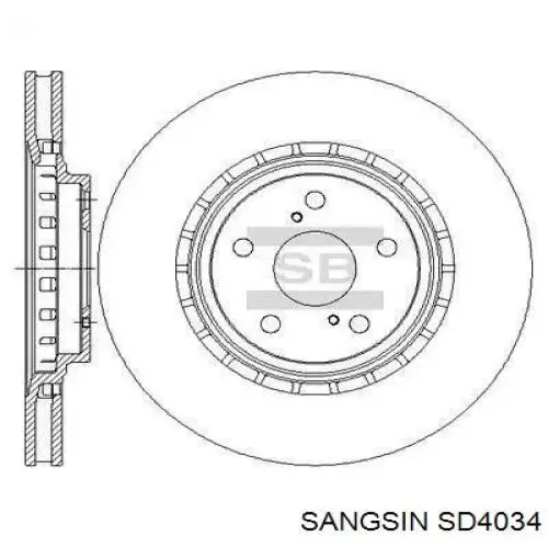 Передние тормозные диски SD4034 Sangsin