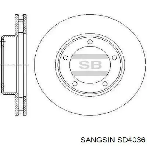 Диск тормозной задний SANGSIN SD4036