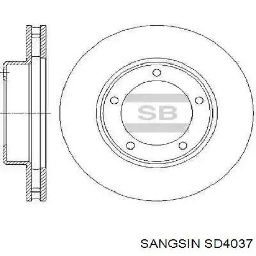 Передние тормозные диски SD4037 Sangsin