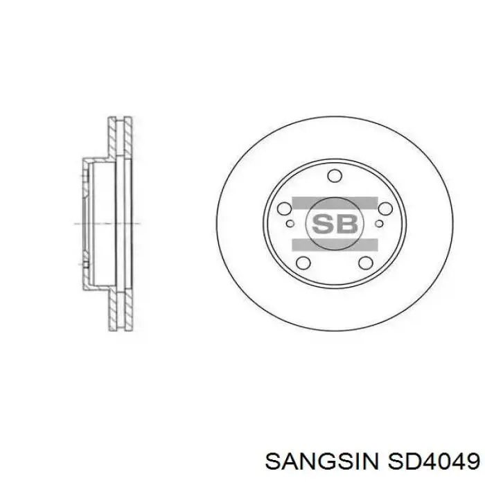Тормоз дисковый передний Sangsin SD4049 цена, от 25.09 USD