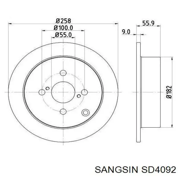 Тормозные диски SD4092 Sangsin