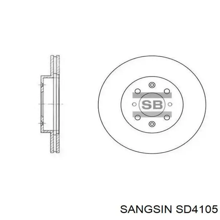 SD4105 Sangsin диск тормозной передний
