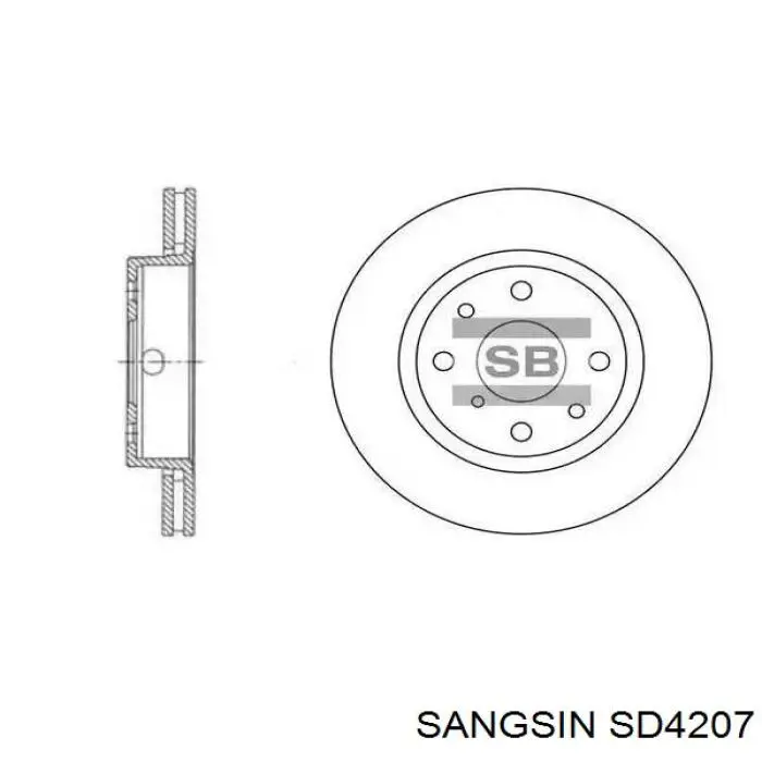 Тормоз дисковый передний Sangsin SD4207 цена, от 25.09 USD