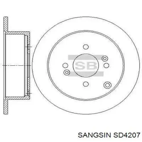 Диск гальмівний передній SD4207 Sangsin