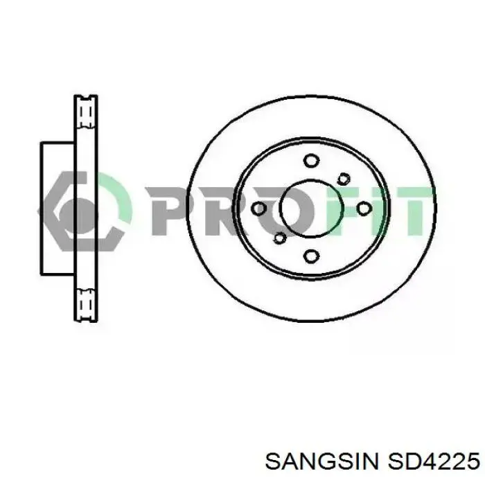 SD4225 Sangsin Диск тормозной передний