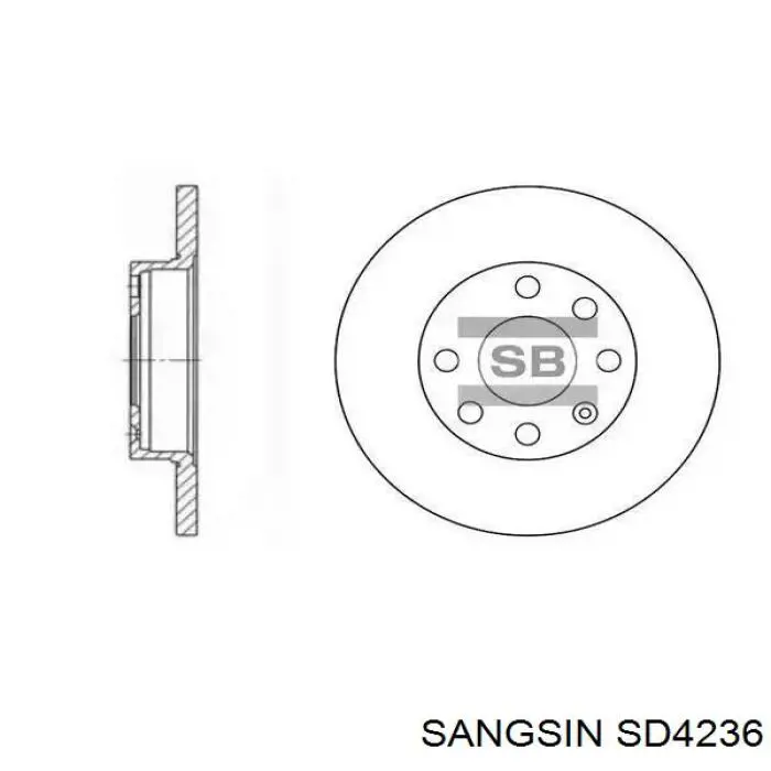 Купить SD4236 Sangsin Диск тормозной задний