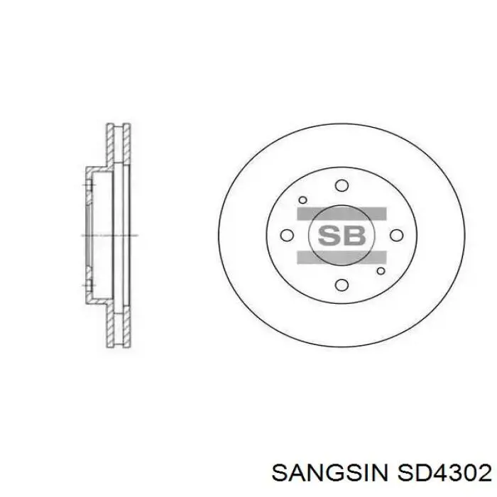 Передние тормозные диски SD4302 Sangsin