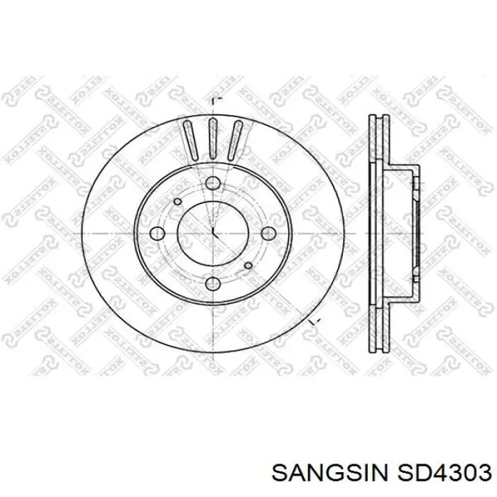 Передние тормозные диски SD4303 Sangsin