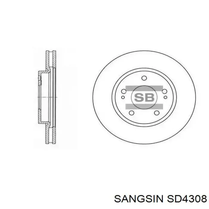 Купить SD4308 Sangsin Ротор тормозной