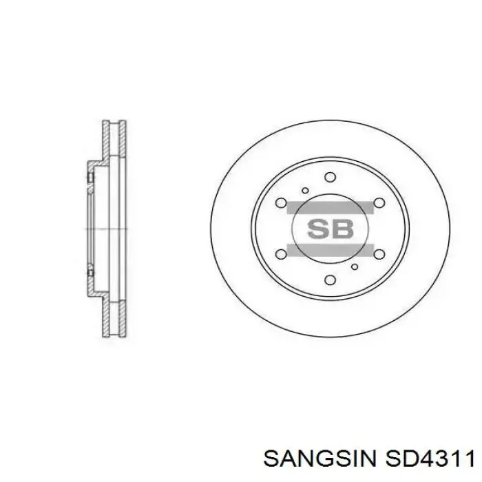 Передние тормозные диски SD4311 Sangsin