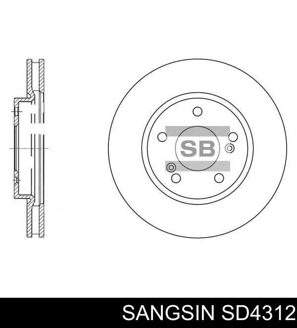 SD4312 Sangsin disco do freio dianteiro