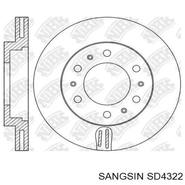 Тормоз дисковый передний Sangsin SD4322 цена, от 30.71 USD