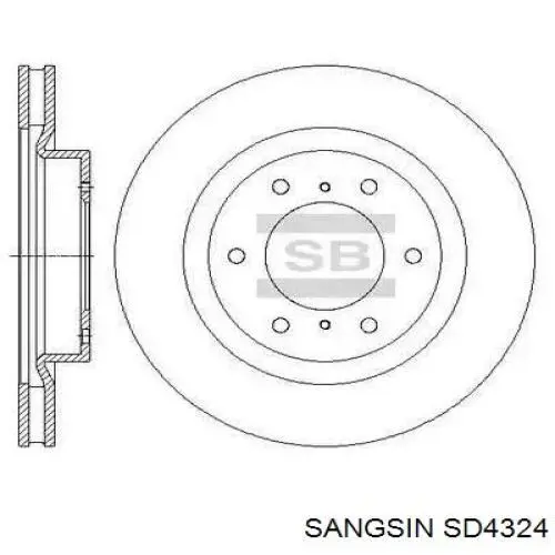 Передние тормозные диски SD4324 Sangsin