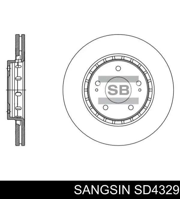 Диск тормозной передний SANGSIN SD4329