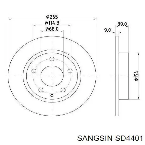 Тормоз дисковый передний Sangsin SD4401 цена, от 38.01 USD