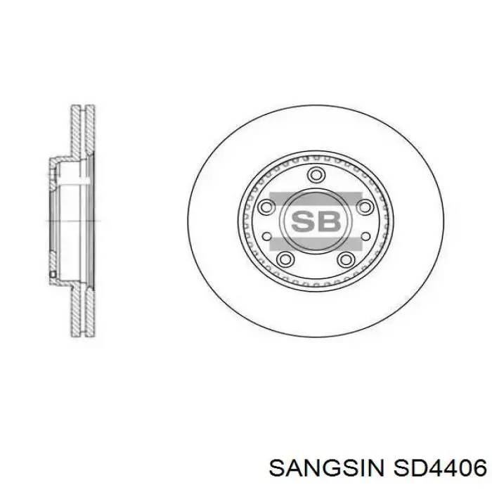 Передние тормозные диски SD4406 Sangsin