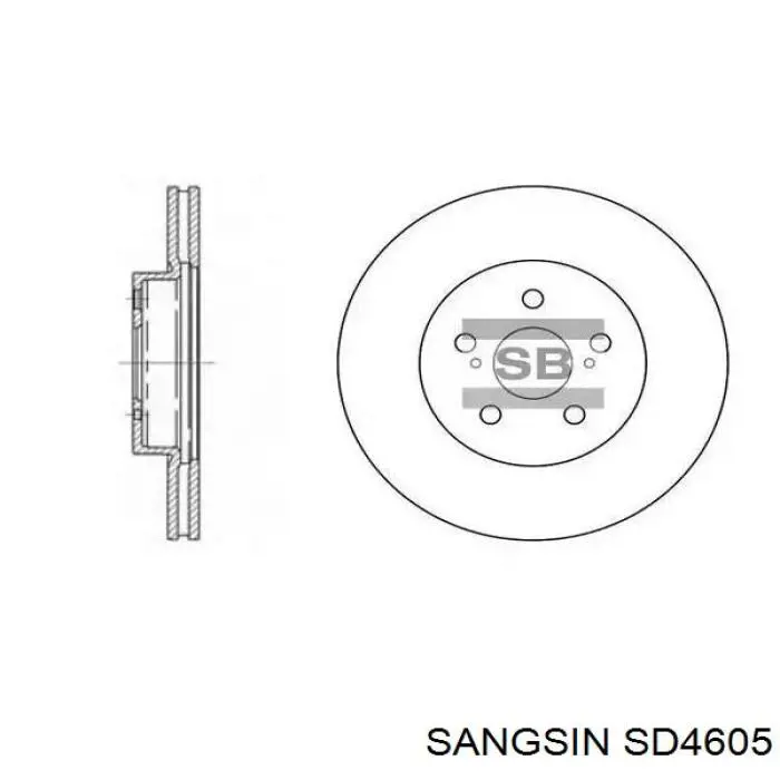 Тормоз дисковый передний Sangsin SD4605 цена, от 38.76 USD