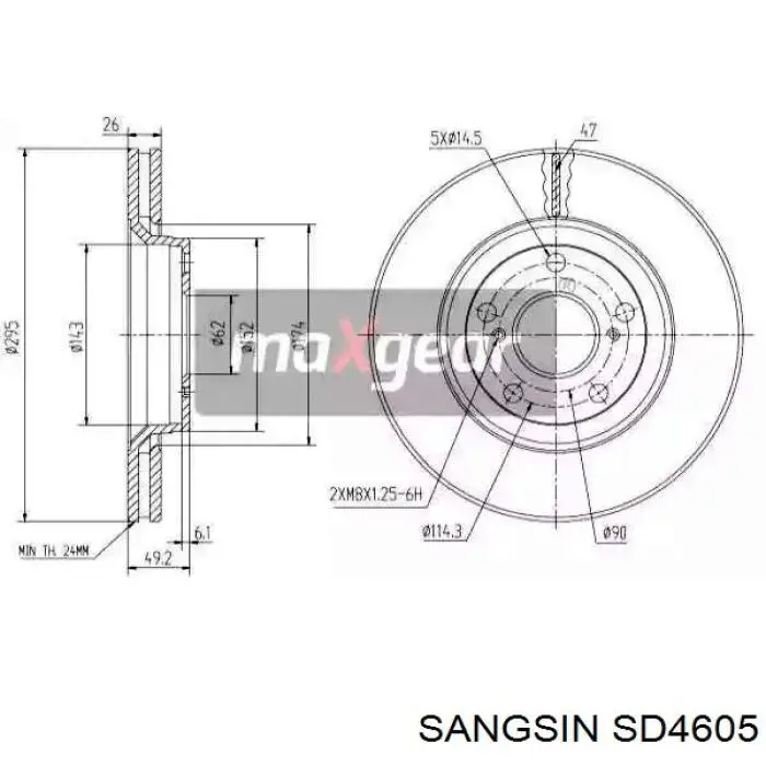 Купить SD4605 Sangsin Ротор тормозной