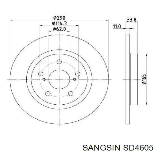 Передние тормозные диски SD4605 Sangsin