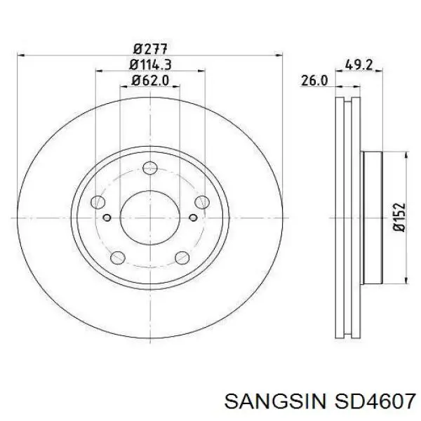 Тормоз дисковый передний Sangsin SD4607 цена, от 39.80 USD