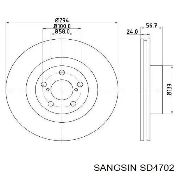 Тормоз дисковый передний Sangsin SD4702 цена, от 27.93 USD