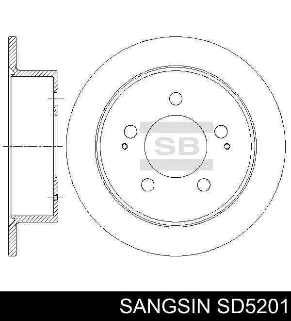 Диск тормозной задний Sangsin SD5201