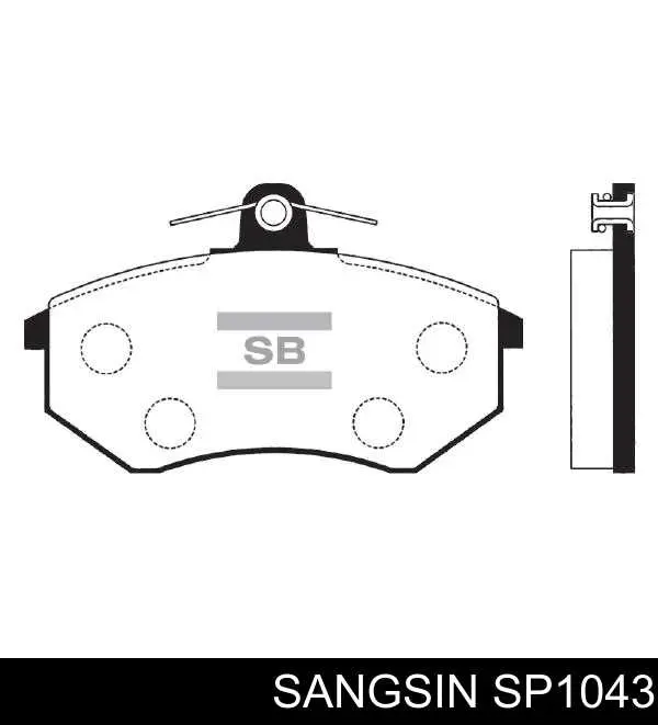 SP1043 Sangsin колодки тормозные передние дисковые
