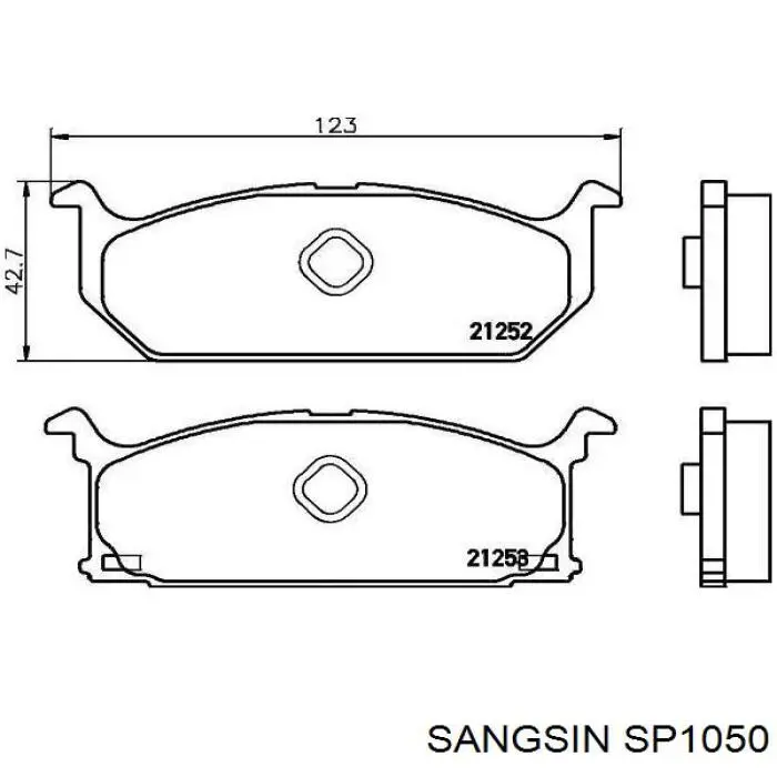 Pastillas de freno delanteras SP1050 Sangsin