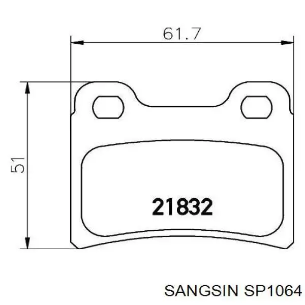 Задние тормозные колодки SP1064 Sangsin