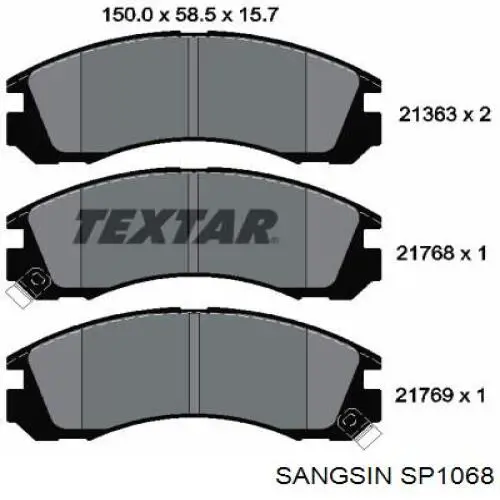 Колодки Sangsin SP1068 цена, от 24.05 USD
