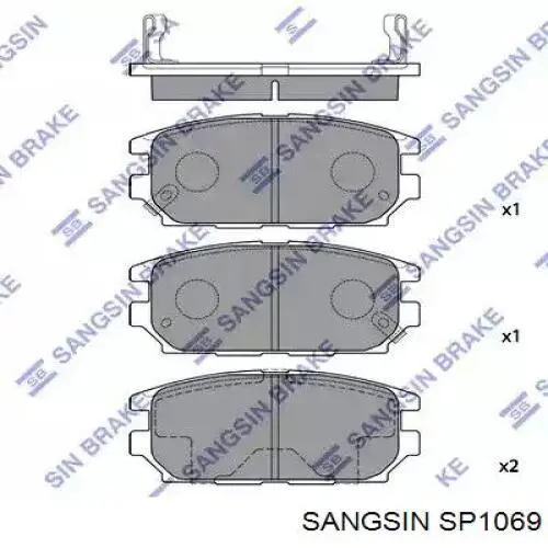 Задние тормозные колодки SP1069 Sangsin