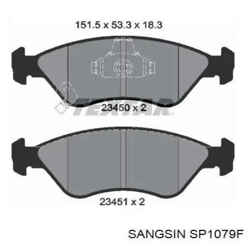 Колодки Sangsin SP1079F цена, от 18.00 USD