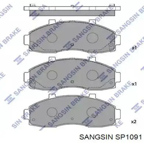 Передние тормозные колодки SP1091 Sangsin