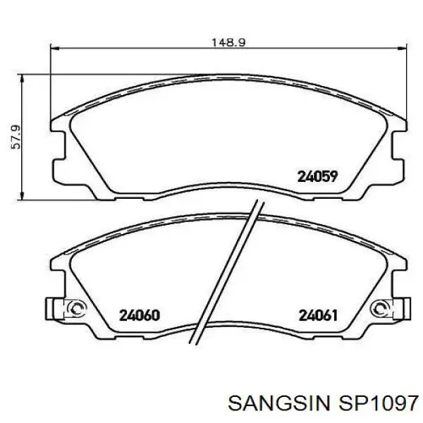 Купить SP1097 Sangsin Колодки тормозные