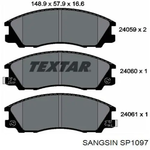SP1097 Sangsin Колодки передние