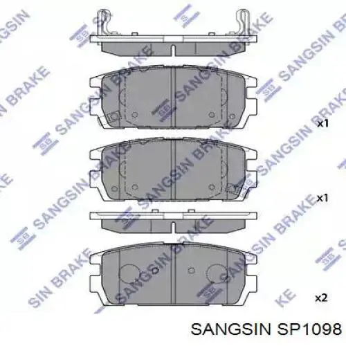 Задние тормозные колодки SP1098 Sangsin